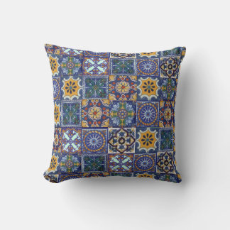 Mexican Talavera Tiles Throw Pillow