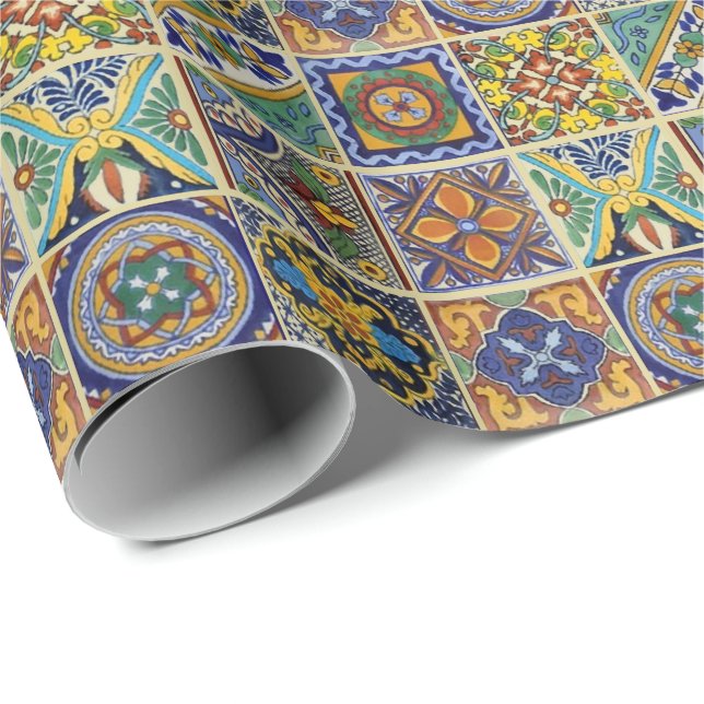 Mexican Talavera Tiles Wrapping Paper (Roll Corner)