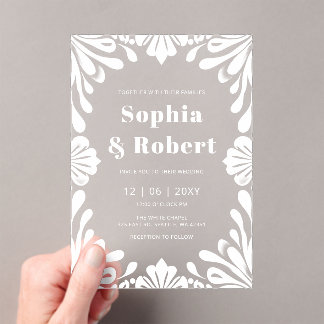Mexican Talavera Wedding Acrylic Invitations