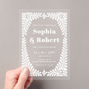 Mexican Talavera Wedding  Acrylic Invitations