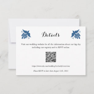 Mexican Talavera Wedding Details Card