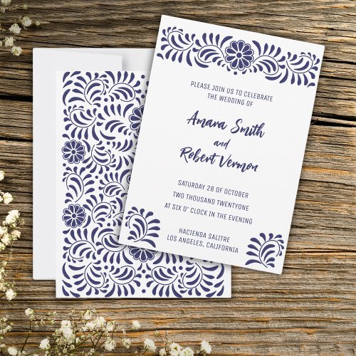 Mexican Talavera wedding invitation