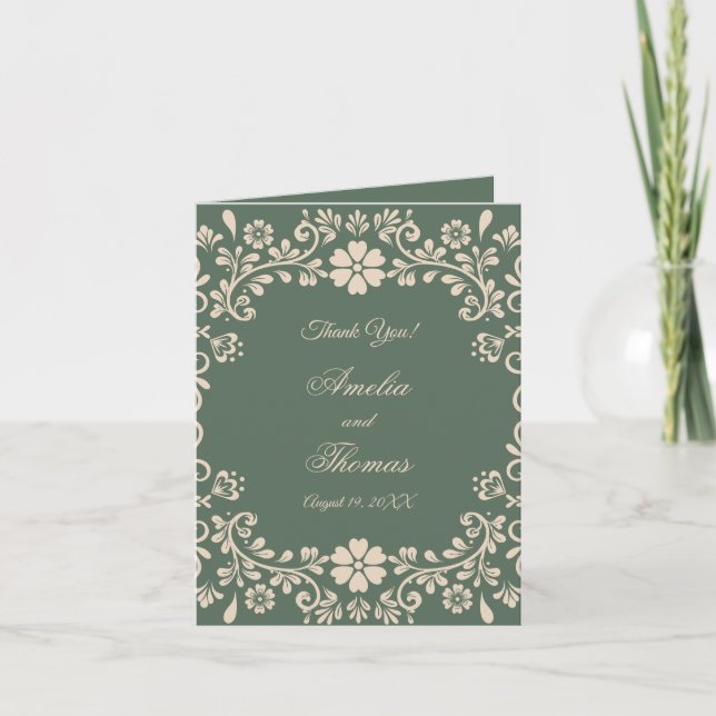 Mexican Talavera Wedding Thank You Card (Front)