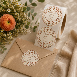 Mexican Talavera Wedding Thank You Classic Round Sticker