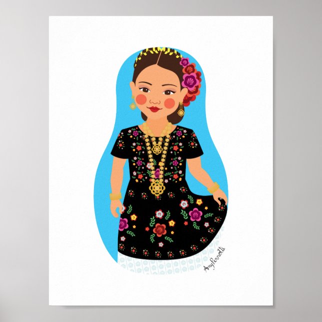 Mexican, Tehuana Matryoshka Poster (Front)