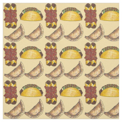 Mexican Tex Mex Food Empanada Taco Enchilada Fabric