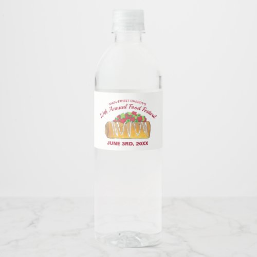 Mexican Tex Mex Food Festival Chimichanga Water Bottle Label
