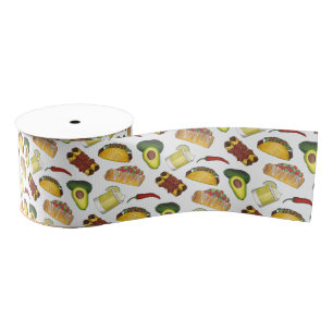 Mexican Tex Mex Food Taco Enchilada Chimichanga Grosgrain Ribbon