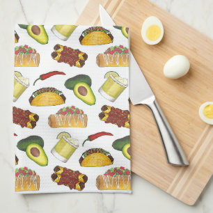 Mexican Tex Mex Food Taco Enchilada Chimichanga Kitchen Towel