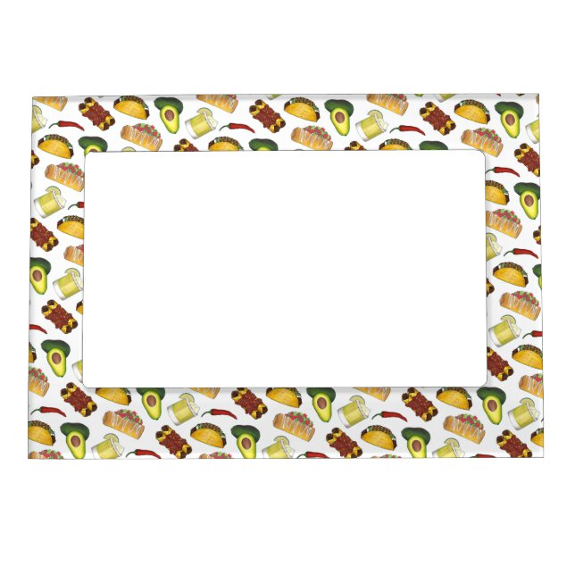 Mexican Tex Mex Food Taco Enchilada Chimichanga Magnetic Frame (Front)