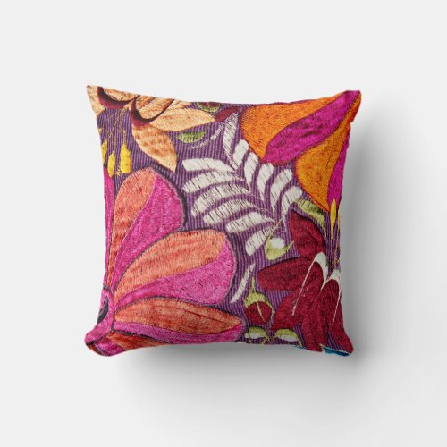 Mexican Textile Pattern Throw Pillow