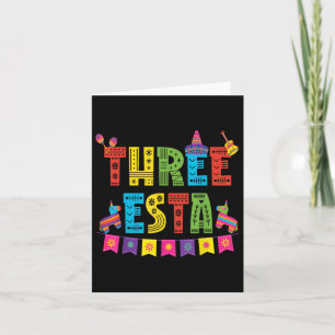 Mexican Theme 3rd Birthday 3 Year Old Kids Three E Card