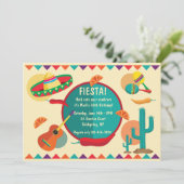 Mexican Theme Birthday Party Invitation (Standing Front)