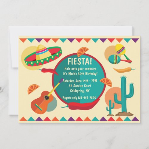Mexican Theme Birthday Party Invitation