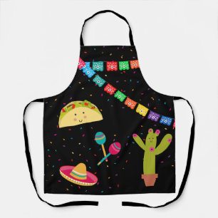 Mexican Theme Cute Colorful Summer Party Apron