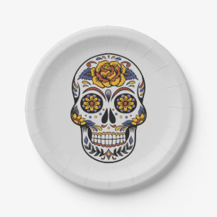 Mexican theme day of the dead dinner party paper plates