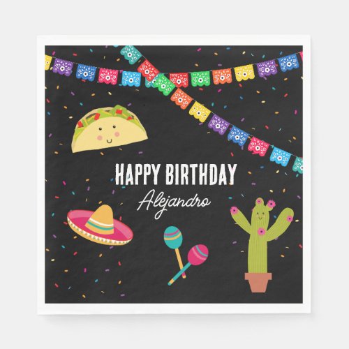 Mexican Theme Fiesta Birthday Party Napkins