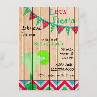 Mexican Theme Wedding Rehearsal Dinner Invitation