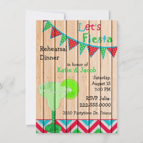 Mexican Theme Wedding Rehearsal Dinner Invitation