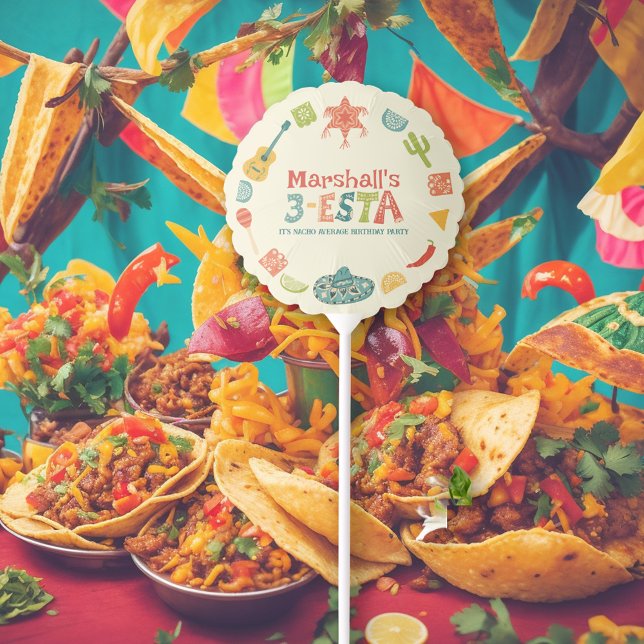 Mexican Themed 3-Esta Third Birthday Balloon (Creator Uploaded)