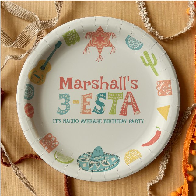 Mexican Themed 3-Esta Third Birthday Paper Plates (Creator Uploaded)