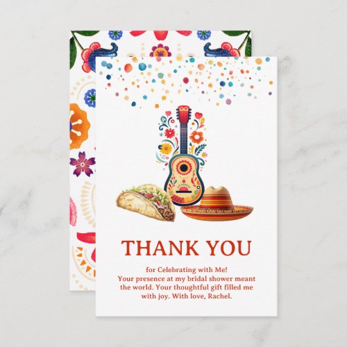  Mexican Themed Fiesta Taco Bridal Shower Thank You Card