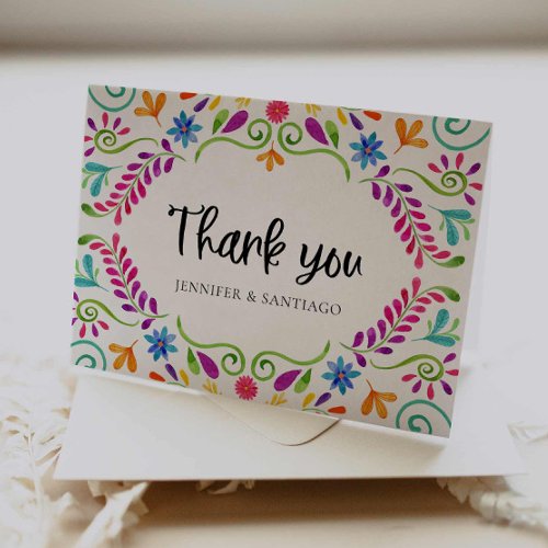Mexican Themed Photo Wedding Thank you card