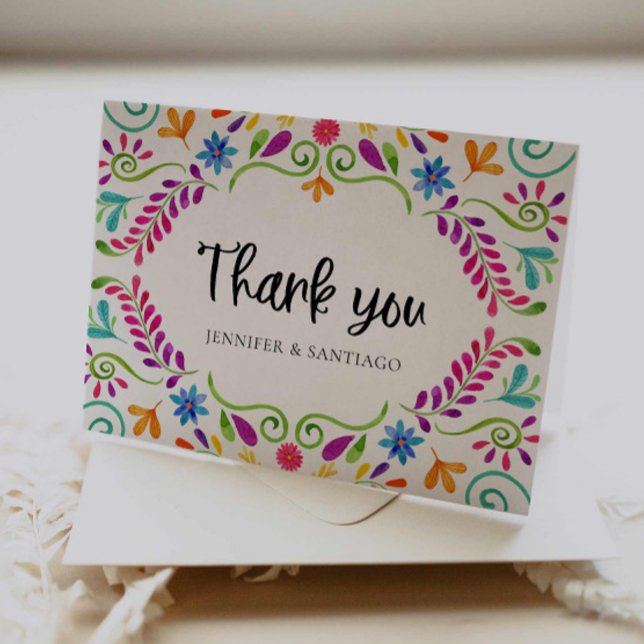 Mexican Themed Photo Wedding Thank you card (Mexico themed Folded Photo Wedding Thank you card)