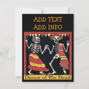 Mexican Tile, Dance of the Dead Postcard