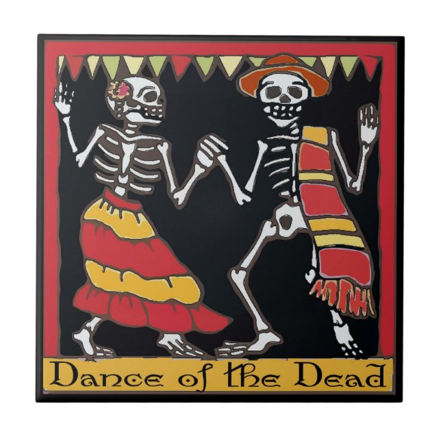 Mexican Tile, Dance of the Dead Tile (Front)