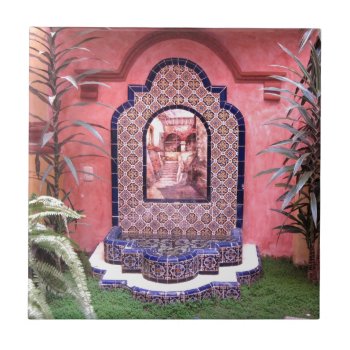 Mexican Tile Fountain by beautyofmexico at Zazzle