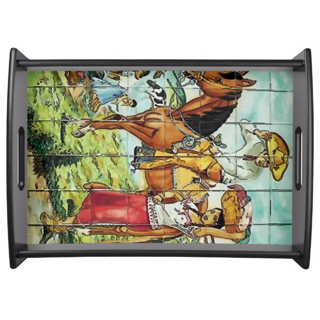 Mexican Tile Mural Style Serving Tray (Front)