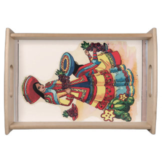 Mexican Tile Mural, Women Serving Tray