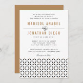 Mexican Tile Neutral Modern Wedding Invitation (Front/Back)
