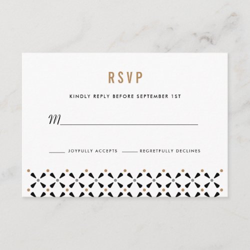 Mexican Tile Neutral Modern Wedding Rsvp Enclosure Card