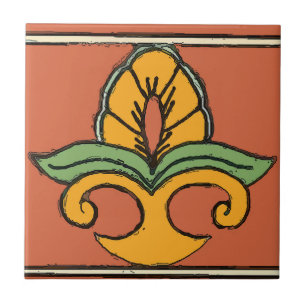 Mexican Tile Style Country Fleur De Lis