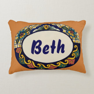 Mexican Tile  Style Country Fleur De Lis Decorative Pillow