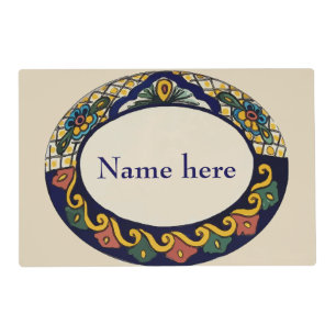 Mexican Tile  Style Country Oval Placemat