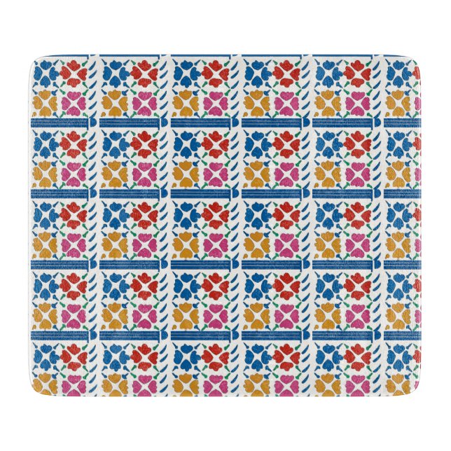 Mexican Tile Vintage Style Cutting Board (Front)