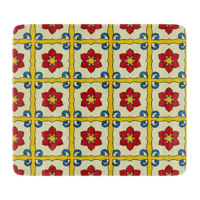 Mexican Tile Vintage Style Cutting Board (Front)