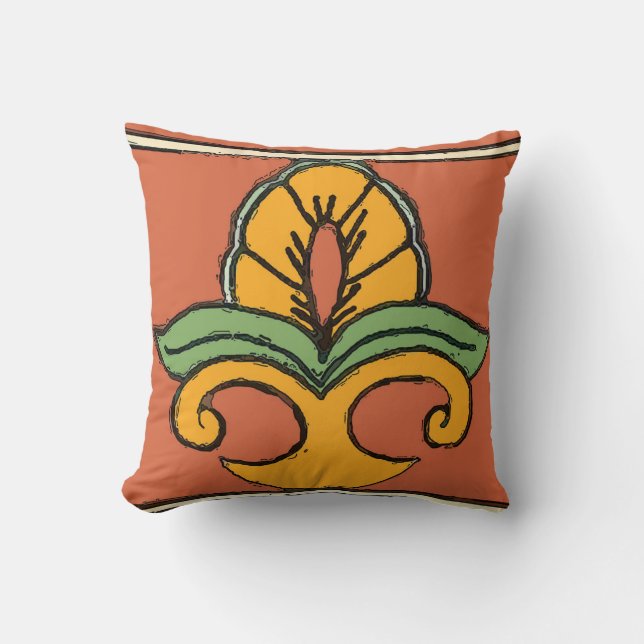 Mexican Tiles Design Throw Pillow (Front)
