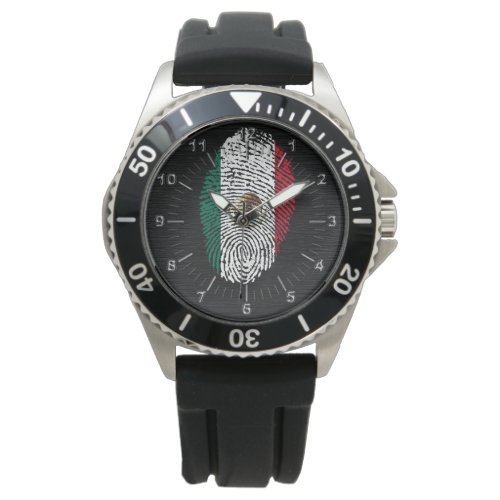 Mexican touch fingerprint flag watch