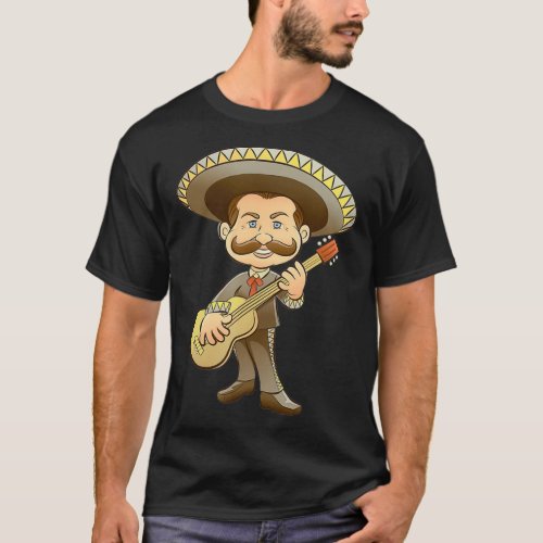 Mexican Traditional Mariachi Guitar Musician T_Shirt