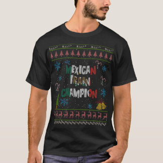 Mexican Train Champion Domino Game Christmas Ugly T-Shirt