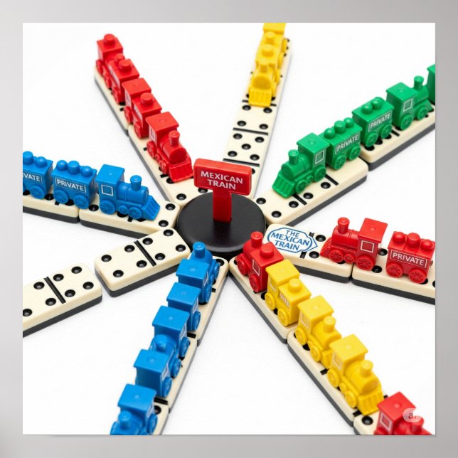 Mexican Train Game Design Poster (Front)