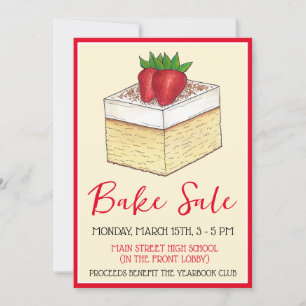 Mexican Tres Leches Cake Bake Sale Dessert Bakery Invitation