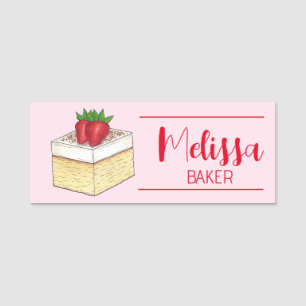 Mexican Tres Leches Cake Chef Dessert Bakery Food Name Tag