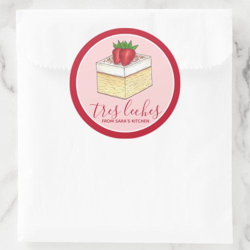 Mexican Tres Leches Cake Dessert Homemade Baked By Classic Round Sticker