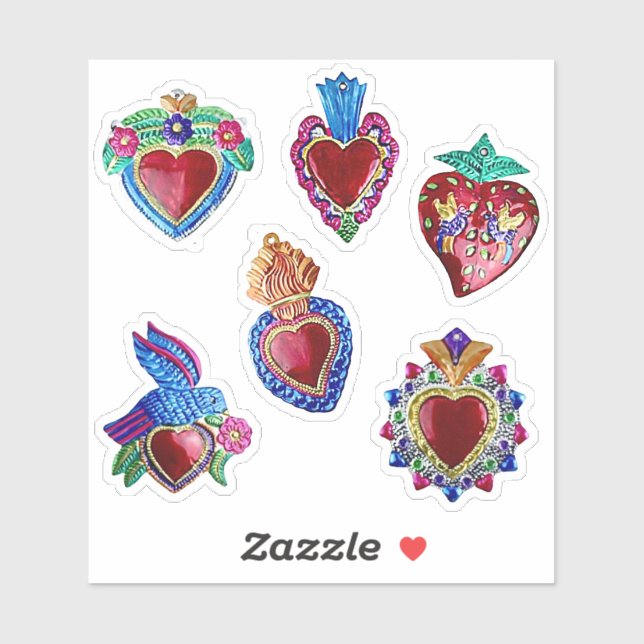 Mexican Valentine Hearts Sticker (Sheet)