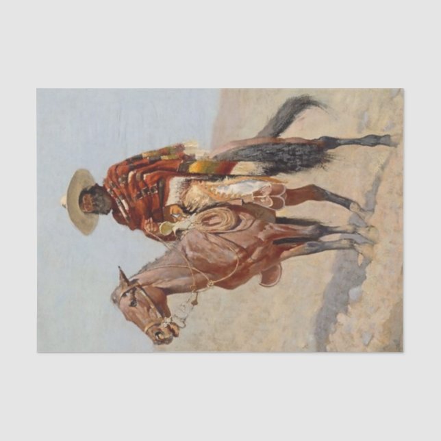 “Mexican Vaquero Horseman” by Frederick Remington Tissue Paper (Front)